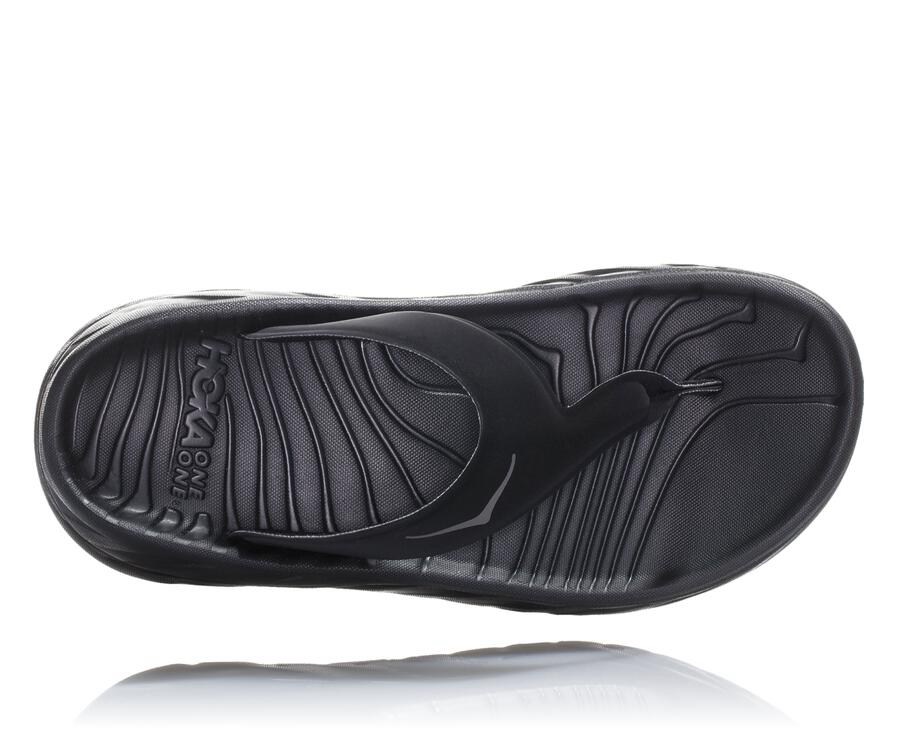 Hoka One One Womens Sandals - ORA Recovery Flip - Black - DBYK73451